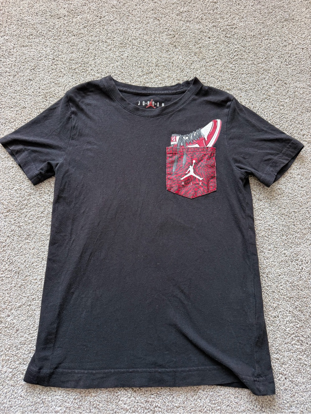 Boys Air Jordan Black Pocket T-Shirt- Size Small